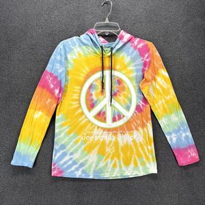 Peace love‎ carbs Hoodie Womens Small Tie Dye yellow pink long sleeve Sweatshirt